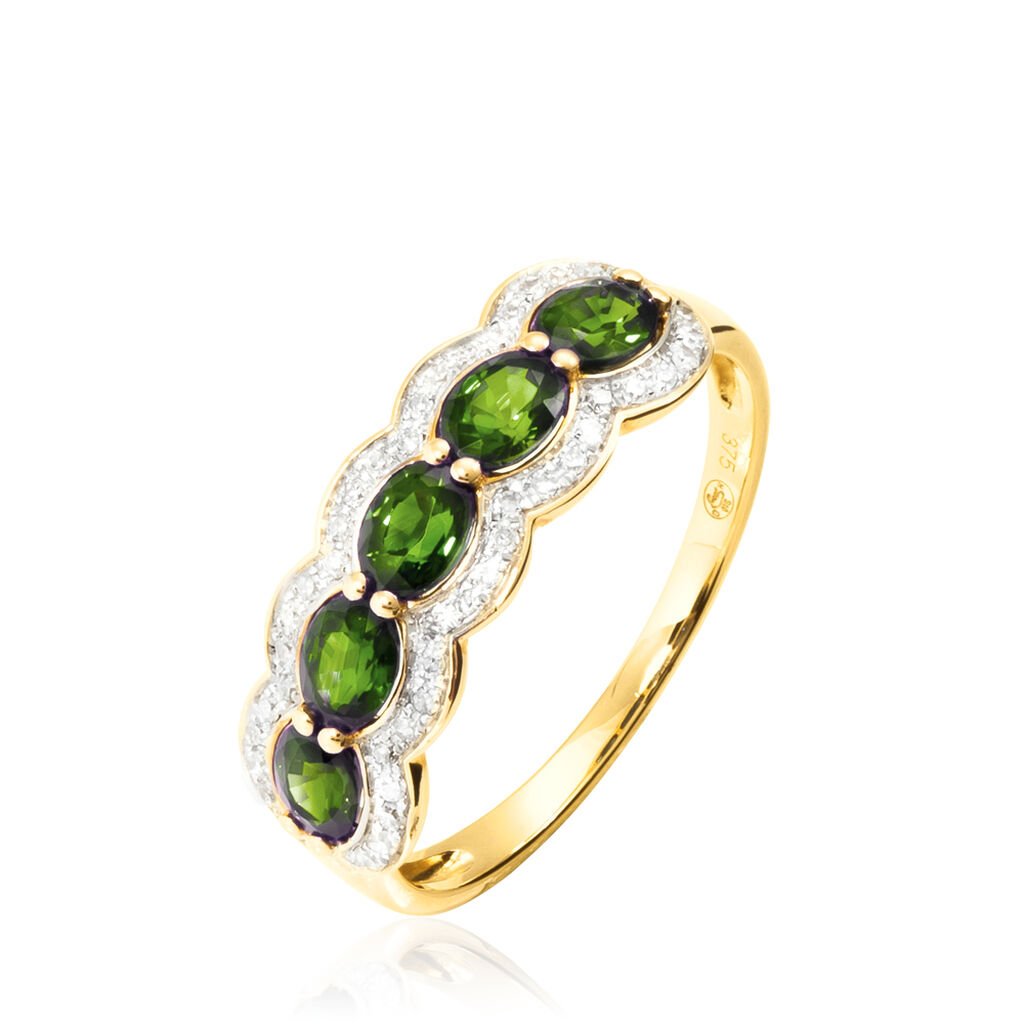 Bague Margaux Or Jaune Péridot Et Diamant - Spannringe Damen | OROVIVO