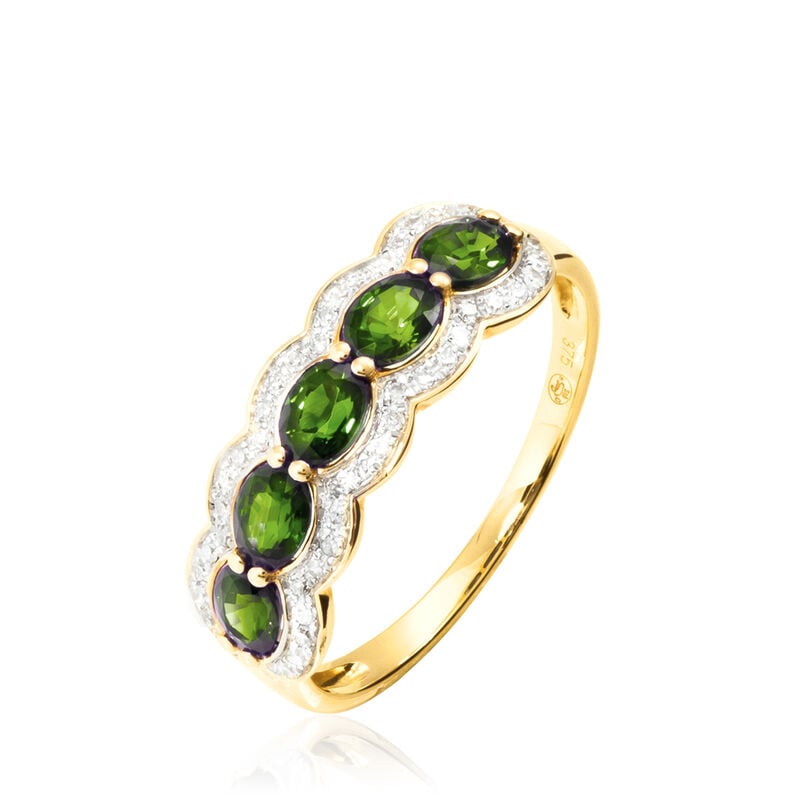 Bague Margaux Or Jaune Péridot Et Diamant - Spannringe Damen | OROVIVO