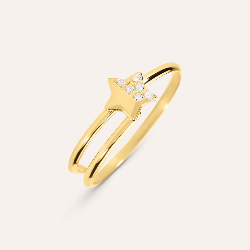 Anello Fantasia Mon Petit Oro Giallo Cubic Zirconia - Spannringe Kinder | OROVIVO