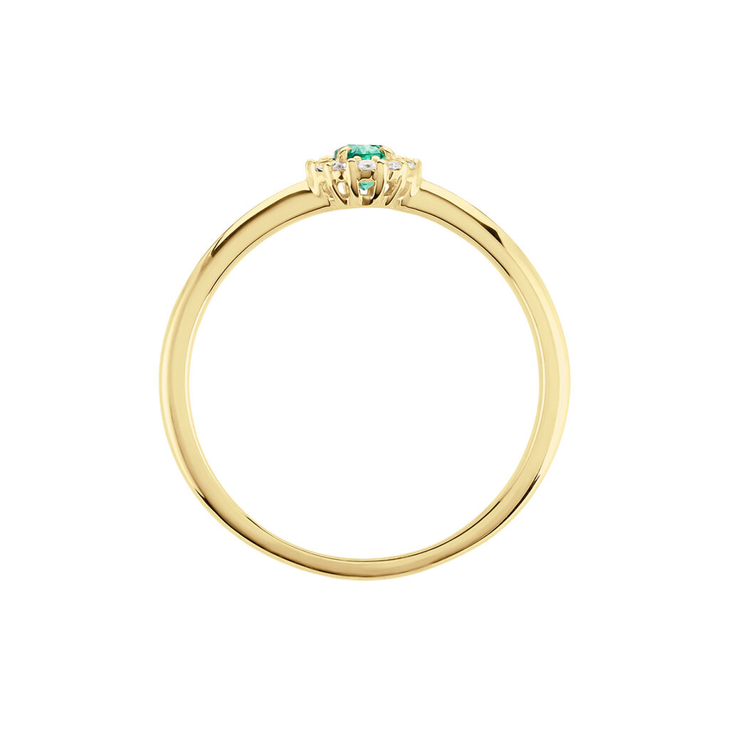 MARION Damen Ring Gold 585 (14 Karat) Smaragd Gr&uuml;n 0,3 ct