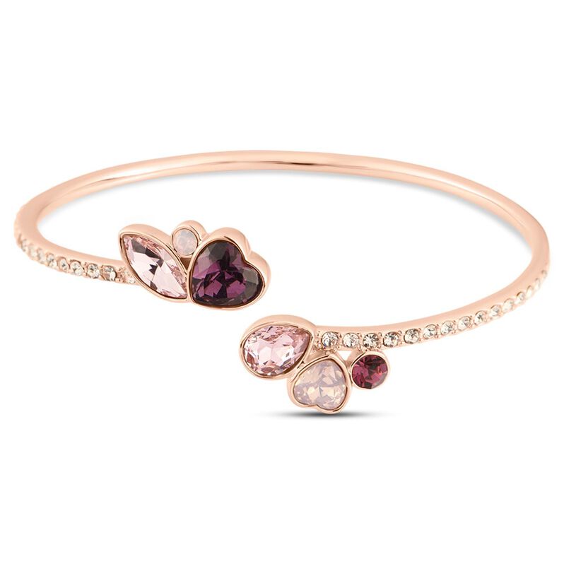 Bangle Violet Ottone Rosa Cristallo - Spannringe Damen | OROVIVO