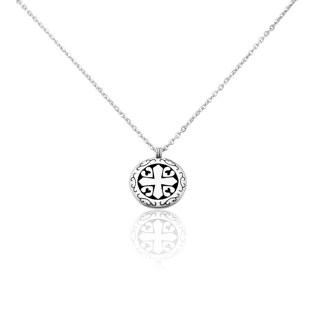 PETER Herren Collier Edelstahl Kreis, Collier ohne Stein