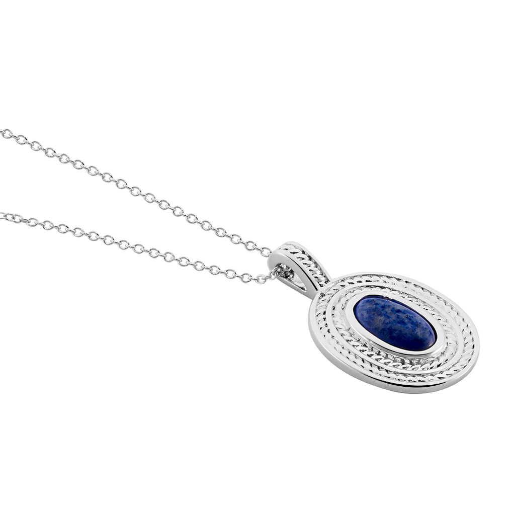 Collier Argent Takara Ovale Lapis Lazuli - Spannringe Damen | OROVIVO