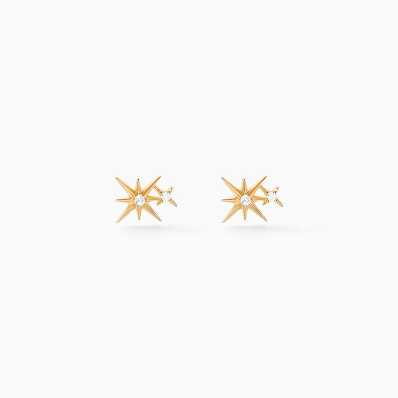 Boucles D'oreilles Puces Timofei Or Jaune Oxyde De Zirconium - Spannringe Damen | OROVIVO