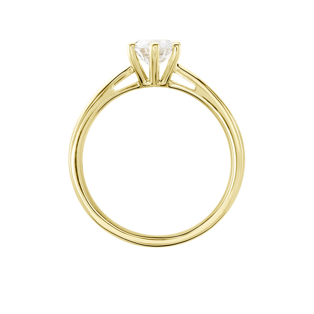 Sonate Damen Ring Gold 750 (18 Karat) Synthetischer Diamant Wei&szlig; 0,52 ct
