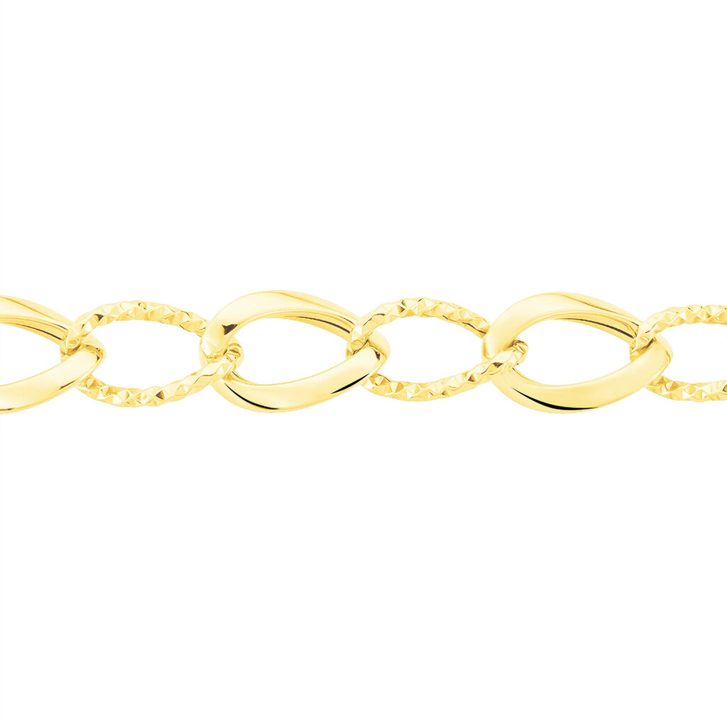 Collier Joice Maille Alternée Et Godronne Or Jaune - Spannringe Damen | OROVIVO