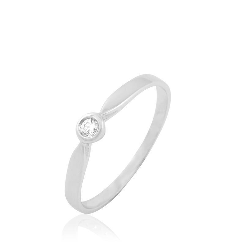 Bague Felicidad Or Blanc Diamant - Spannringe Damen | OROVIVO