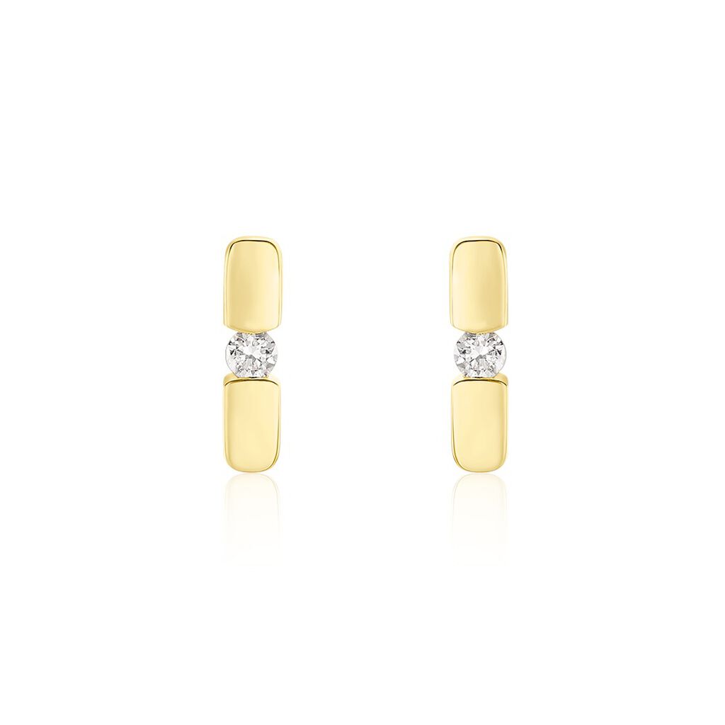 SANINA Damen Ohrstecker Gold 585 (14 Karat) Diamant Wei&szlig; 0,1 ct