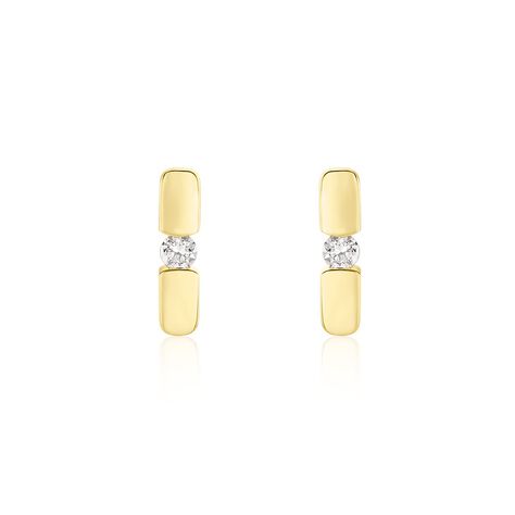 SANINA Damen Ohrstecker Gold 585 (14 Karat) Diamant Wei&szlig; 0,1 ct - Ohrstecker Damen | OROVIVO