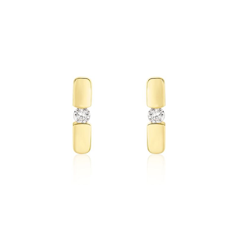 SANINA Damen Ohrstecker Gold 585 (14 Karat) Diamant Wei&szlig; 0,1 ct - Ohrstecker Damen | OROVIVO