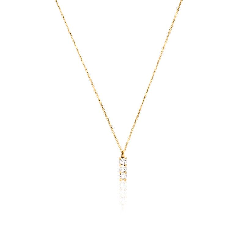 MERCY Damen Collier Gold 585 (14 Karat) Synthetischer Diamant Weiß 0,3 ct - Halsketten Damen | OROVIVO