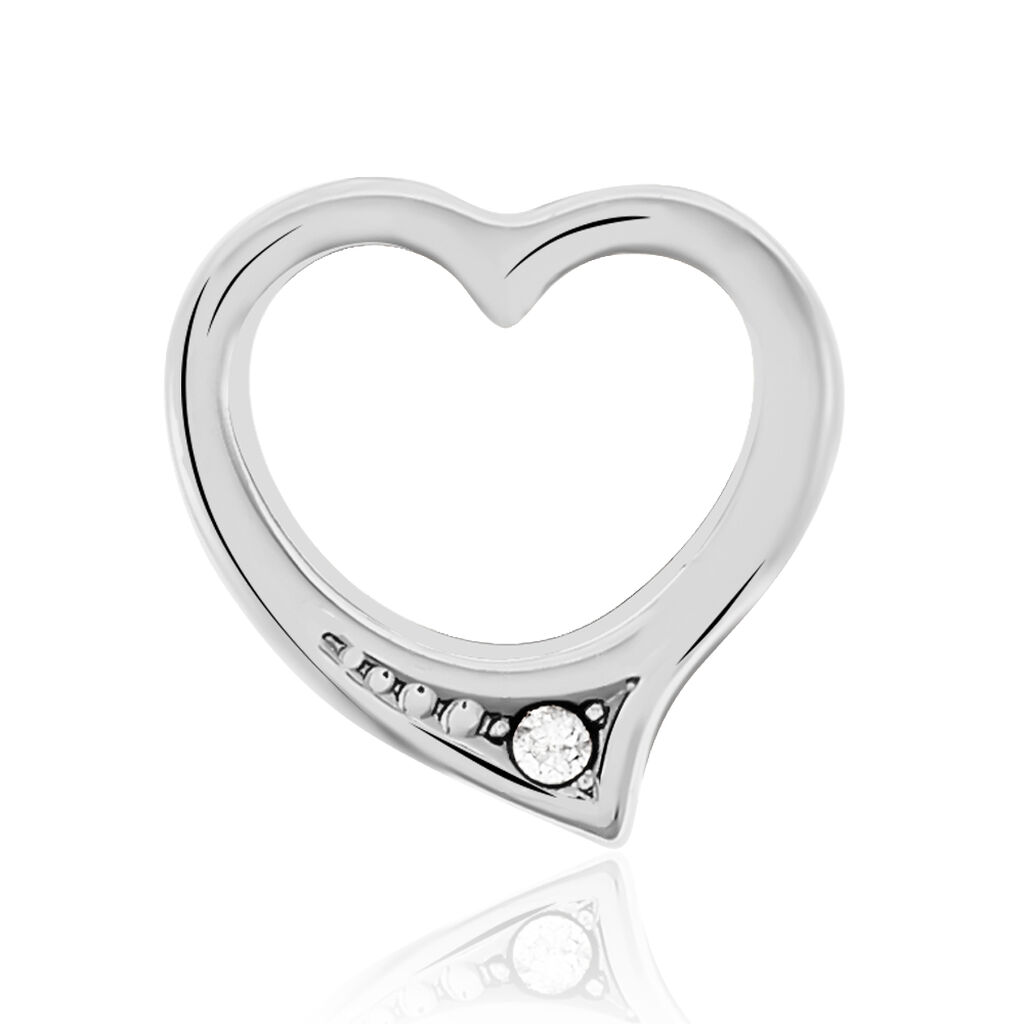 ALEXIA HERZ 2 Damen Anh&auml;nger Silber 925 Zirkonia Wei&szlig; Herz