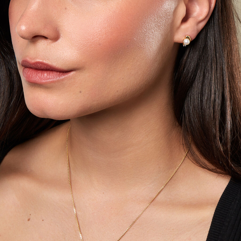 Annabelle Damen Ohrstecker Gold 375 (9 Karat) Zuchtperle Weiß - Ohrstecker Damen | OROVIVO