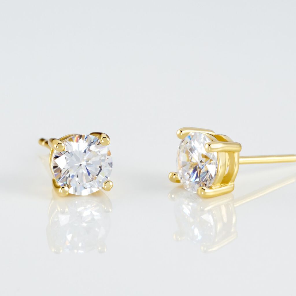 RUMYANA Damen Ohrstecker Silber vergoldet 925 Zirkonia Wei&szlig; 2,7 ct