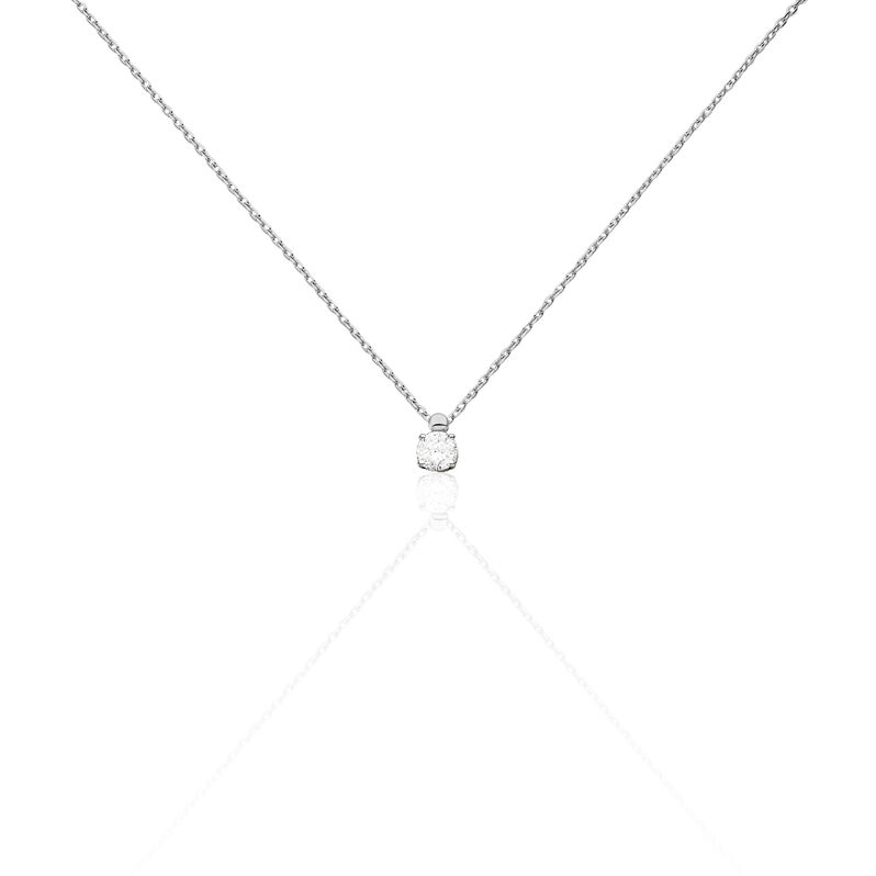 Damen Collier Wei&szlig;gold 375 (9 Karat) Zirkonia Wei&szlig; 0,940 ct Kreis - Halsketten Damen | OROVIVO