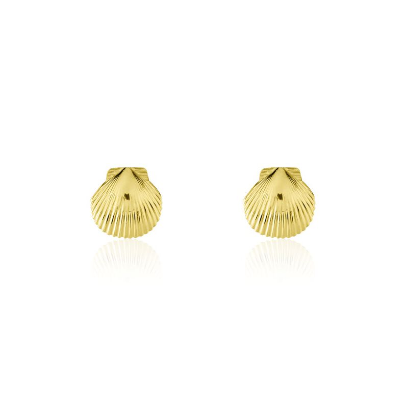 WERITA Damen Ohrstecker Silber vergoldet 925 Muschel - Ohrstecker Damen | OROVIVO