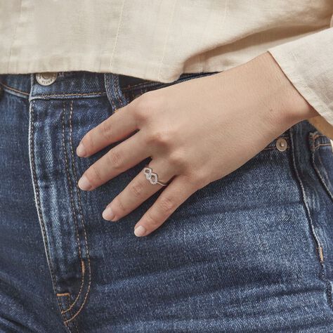 Damenring Silber 925 rhodiniert Zirkonia Herz - Verlobungsringe Damen | OROVIVO