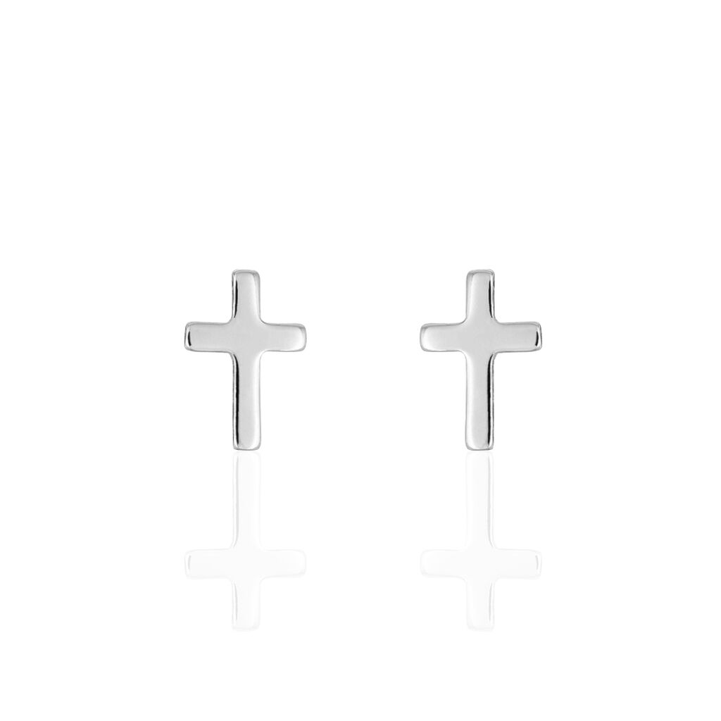 Ohrstecker Silber 925 Rhodiniert Kreuz - Ohrstecker Damen | OROVIVO