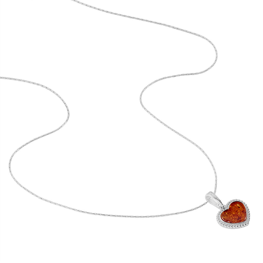 Collier Love Argent Ambre Cœur - Spannringe Damen | OROVIVO