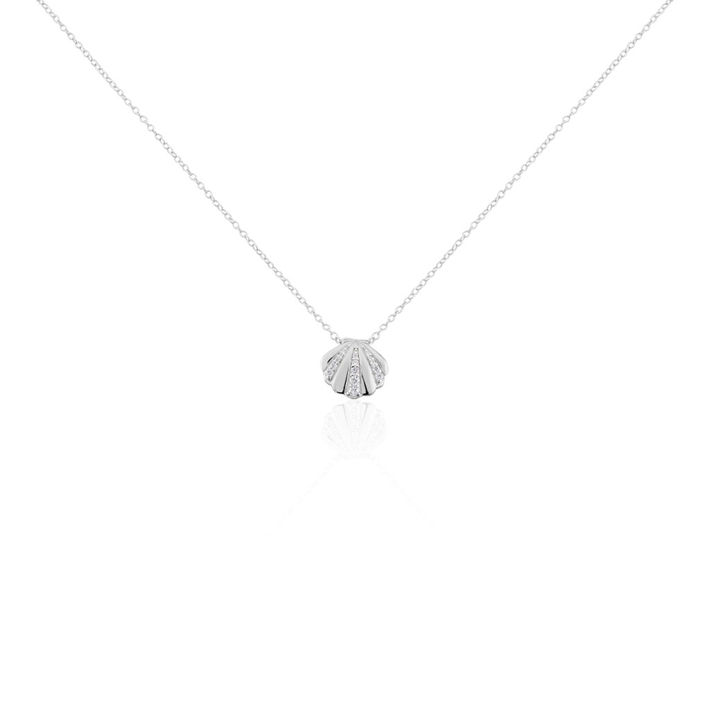 Damen Halskette Silber 925 Zirkonia Muschel - Halsketten Damen | OROVIVO