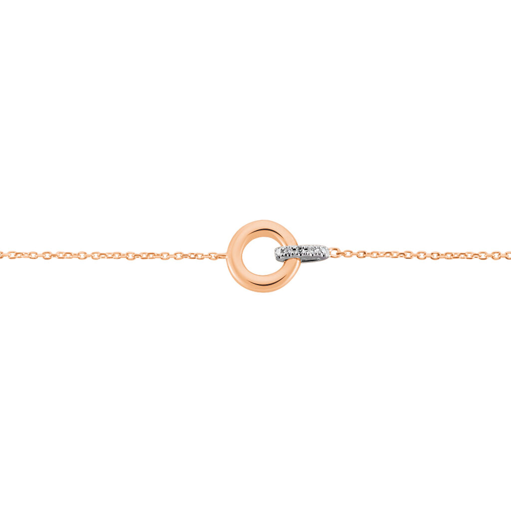 Bracelet Or Rose Melynda Cercle Et Barrette Diamant - Spannringe Damen | OROVIVO