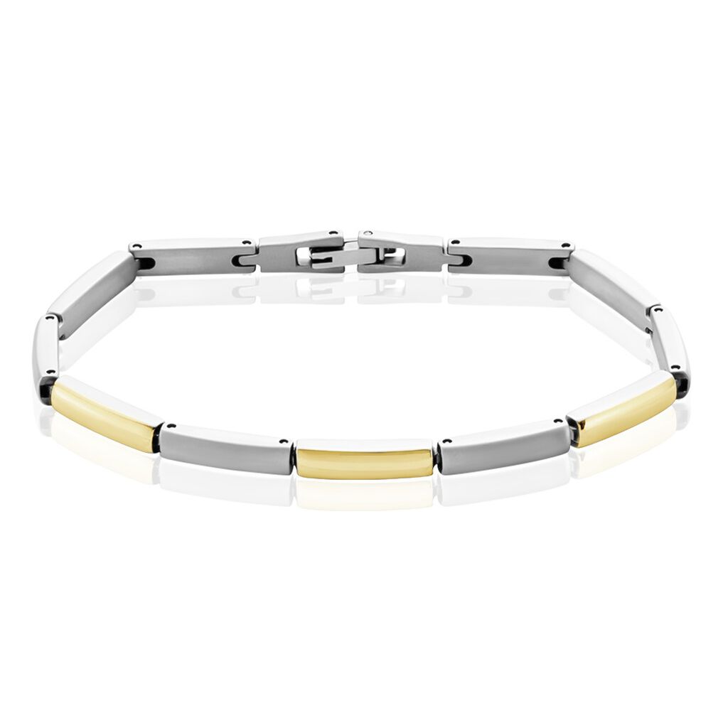 EMBER Damen Armband Titan Bicolor Gelb/Silber B 4 mm