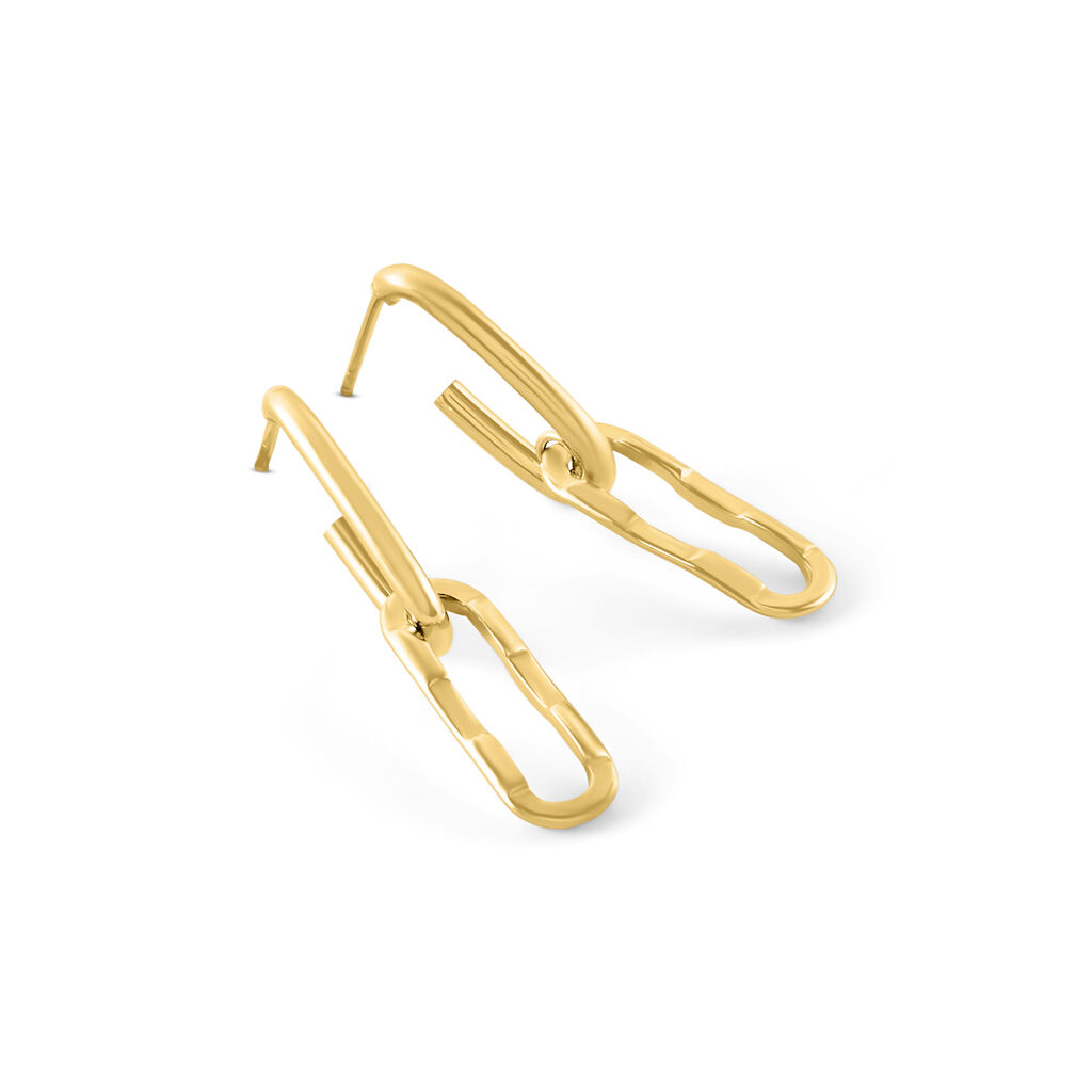 THREN Damen Ohrringe Lang Edelstahl vergoldet