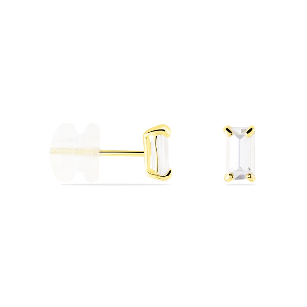 Damen Ohrstecker Gold 375 (9 Karat) Zirkonia Wei&szlig; 0,680 ct