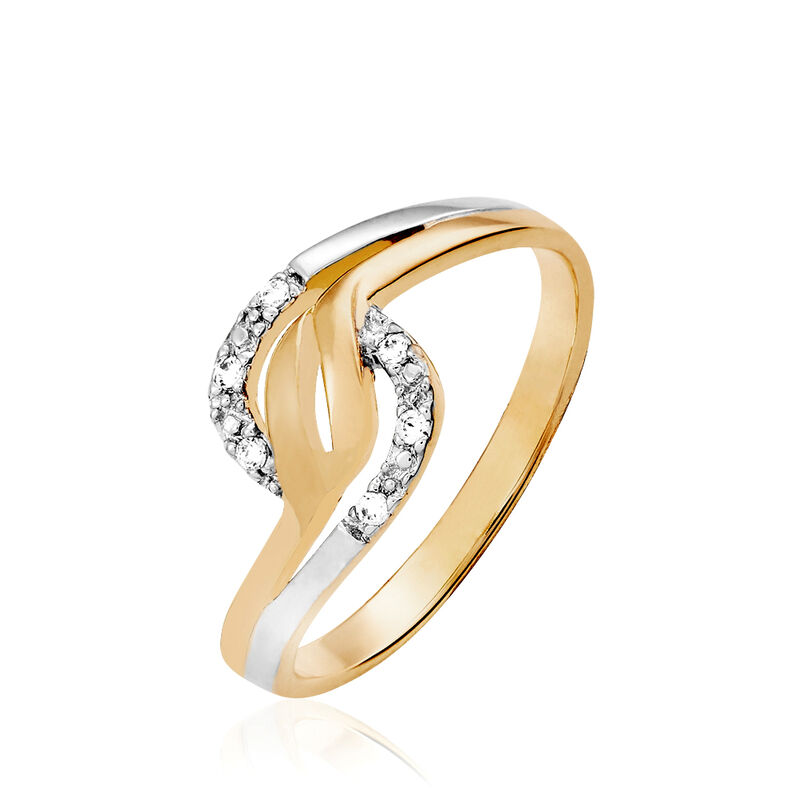 Bague Joselia Plaque Or Jaune Oxyde De Zirconium - Spannringe Damen | OROVIVO