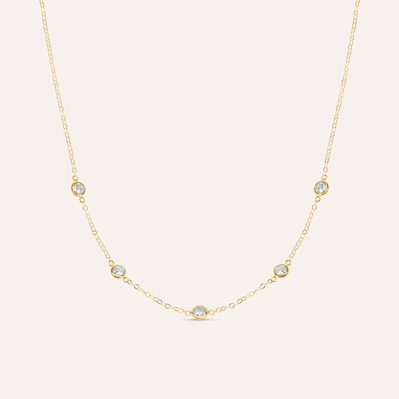Collana Multi Punto Luce Claire Oro Giallo Cubic Zirconia - Spannringe Damen | OROVIVO