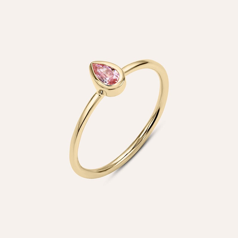 Anello Solitario Golden Dream Placcato Oro Giallo Cristallo - Spannringe Damen | OROVIVO