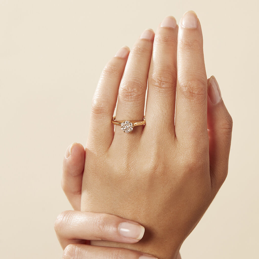 Damen Ring Gold 585 Rund Weiß Carocla - Verlobungsringe Damen | OROVIVO