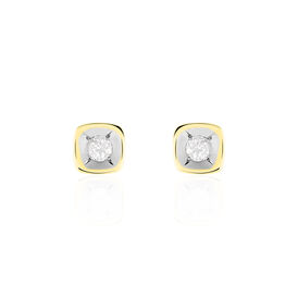 Damen Ohrstecker Gold 375 Diamant 0,08ct 4,5mm - Ohrstecker Damen | OROVIVO