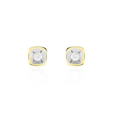 Damen Ohrstecker Gold 375 Diamant 0,08ct 4,5mm - Ohrstecker Damen | OROVIVO