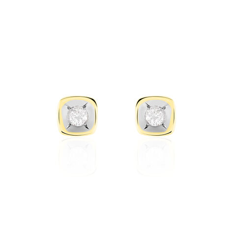 Damen Ohrstecker Gold 375 Diamant 0,08ct 4,5mm - Ohrstecker Damen | OROVIVO