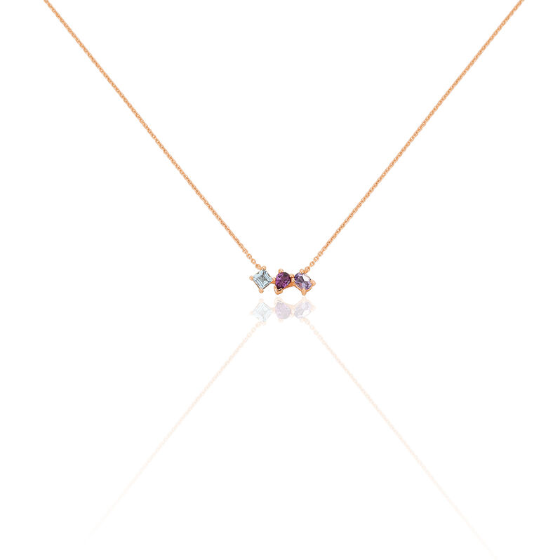 Collier Or Rose Raika Multipierres - Spannringe Damen | OROVIVO
