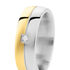 BOND Damen Ring Edelstahl Bicolor Gold/Silber Diamant Wei&szlig; 0,020 ct B 6 mm