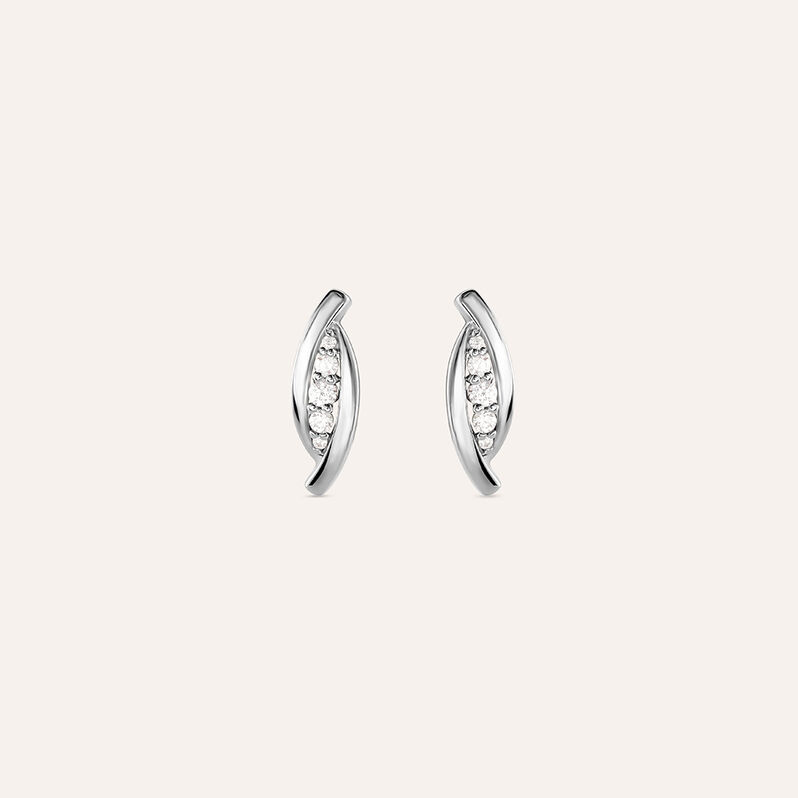 Orecchini Lobo Silver Shine Argento Rodiato Cubic Zirconia - Spannringe Damen | OROVIVO
