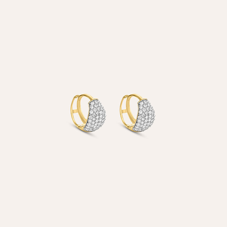 Orecchini A Cerchio Claire Oro Giallo Cubic Zirconia - Spannringe Damen | OROVIVO