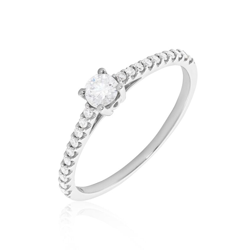 Bague Solitaire Or Weiss Nyala Diamants - Spannringe Damen | OROVIVO