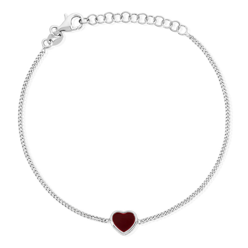 Isadora Damen Armband Silber 925 Herz B 1,4 mm - Armb&auml;nder mit Anh&auml;nger Damen | OROVIVO