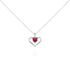 ARIDA HERZ Damen Collier Silber 925 Zirkonia Rot 0,16 ct Herz B 1,2 mm
