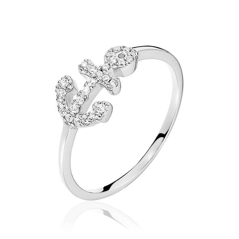 Bague Anaisse Argent Blanc Oxyde De Zirconium - Spannringe Damen | OROVIVO