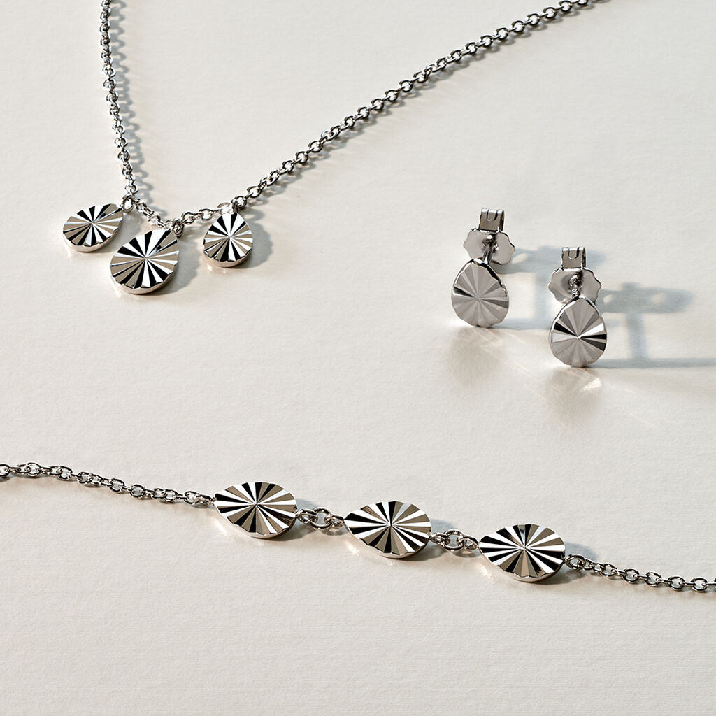 SUZA Damen Collier Silber 925 Tropfen