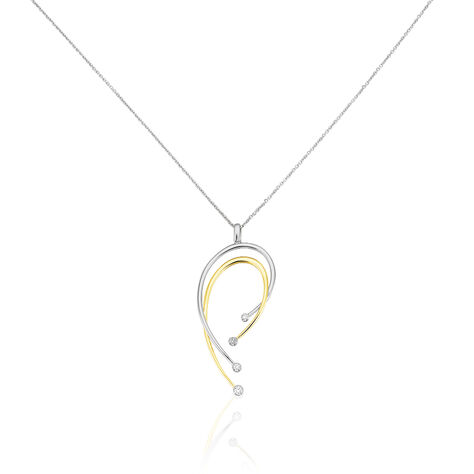 Damen Halskette Gold 375 Bicolor Diamanten 0,036ct - Halsketten Damen | OROVIVO