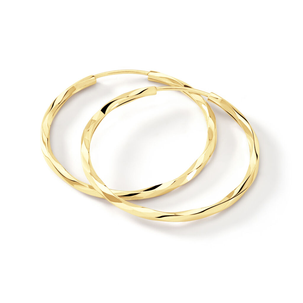 Damen Creolen Gold 375 Flextwist 2,8cm 25,00mm - Creolen Damen | OROVIVO