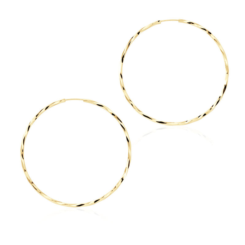 Damen Creolen Gold 375 Flextwist 5,3cm 50,00mm - Creolen Damen | OROVIVO