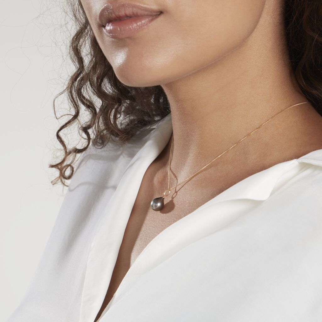 Pendentif Syana Or Jaune Perle De Culture De Tahiti - Spannringe Damen | OROVIVO