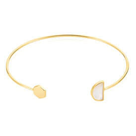 Damen Armreif Silber 925 Vergoldet Perlmutt  - Armreifen Damen | OROVIVO