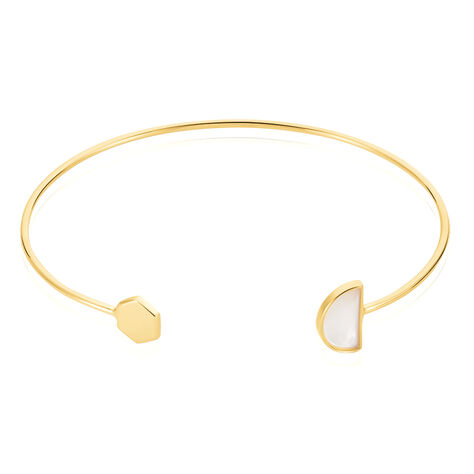 Damen Armreif Silber 925 Vergoldet Perlmutt  - Armreifen Damen | OROVIVO